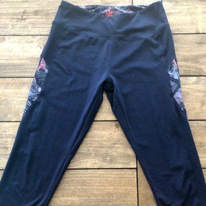 Marika Navy Blue & Coral Leggings Size S
